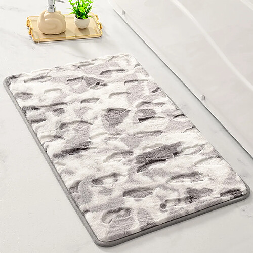 LUUCOZK Tapis de bain antidérapants, absorbants, à séchage rapide, décoration de salle de bain, gris-50 x 80cm