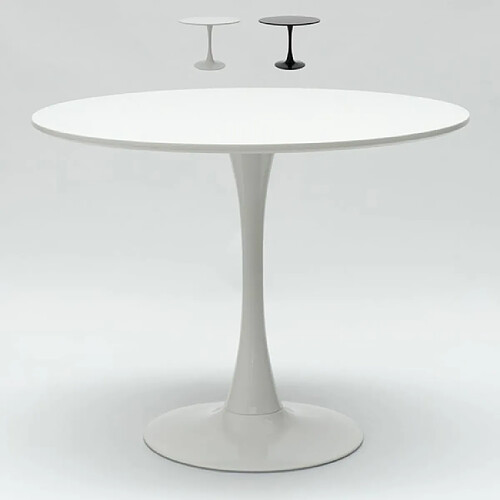 Ahd Amazing Home Design table ronde Goblete noire et blanche pour chaises de bar et salon 80cm Goblet