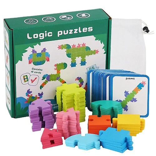 Universal 65% Bouton en bois Puzzle de pensée logique Couleur Géométrie Variantes Puzzle Jouets Jouets