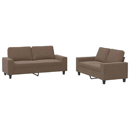 Maison Chic Ensemble de canapés 2 pcs, Canapé droit Sofa pour Salon marron tissu -GKD170519