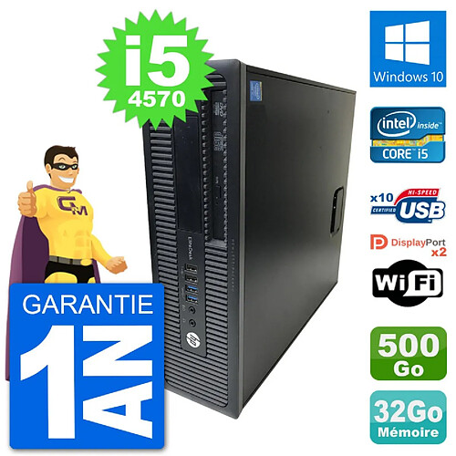 PC HP EliteDesk 800 G1 Core i5-4570 RAM 32Go Disque Dur 500Go Windows 10 Wifi · Occasion