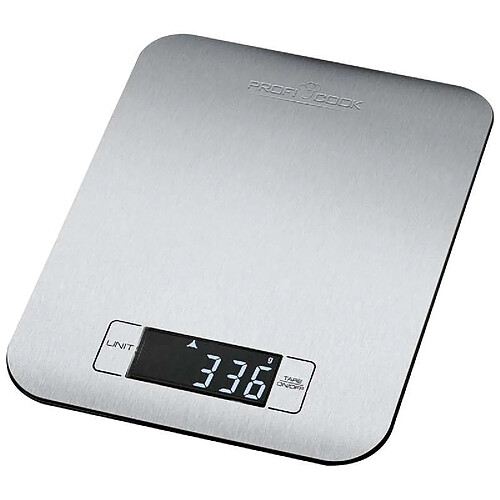 Balance de cuisine numérique, 5 kg par pas de 1 g, fonction tare, , Argent, Proficook, KW 1061