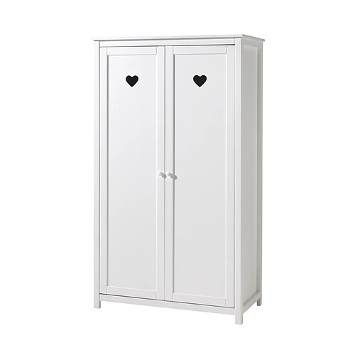 Mes Armoire 2 portes 110x57x190,5 cm en pin blanc - AMORENA