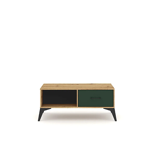 Vivaldi Table Basse LUGO LU08 2S Chene Artisan/Vert