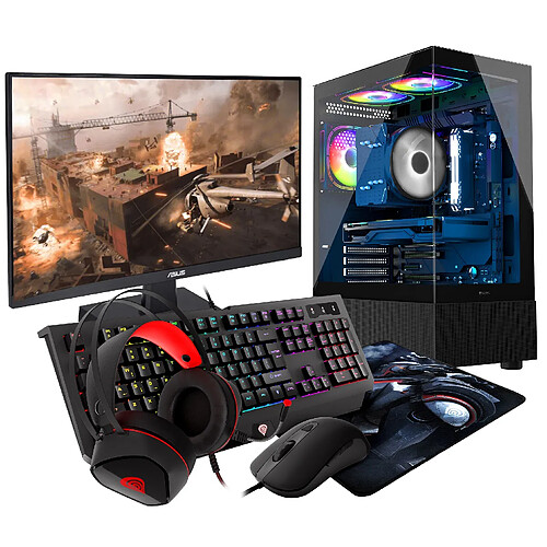 VIST Kit Gaming Ryzen 5 3600 - RAM 32Go - RX 580 - SSD 1To M.2 - WIFI - LCD 24 - W11