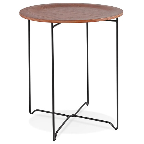 Alterego Table d'appoint design 'TSUNAMI' noire style industriel