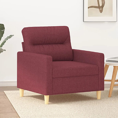 vidaXL Fauteuil Rouge bordeaux 60 cm Tissu