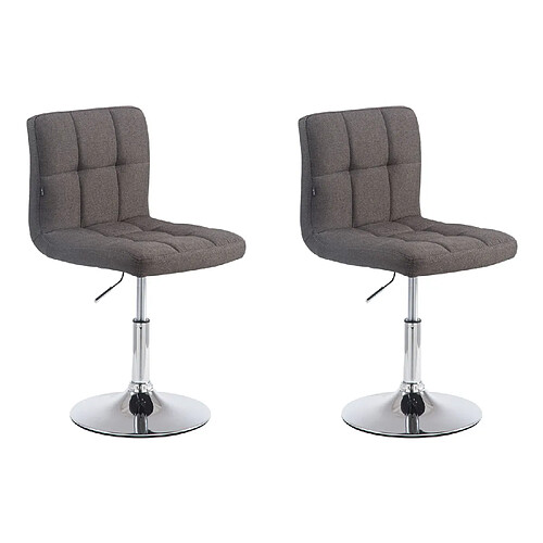 Decoshop26 Lot de 2 chaises de salle à manger style moderne et design en tissu gris foncé hauteur réglable pivotant pieds en métal 10_0000894