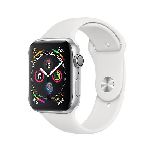 Apple Watch Series 4 GPS 40 mm Argent avec bracelet blanc MU642TY/A · Reconditionné