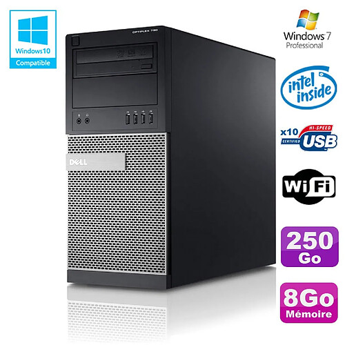 PC Tour Dell Optiplex 790 Intel G630 2,7Ghz 8Go Disque 250Go DVD WIFI Win 7 · Occasion