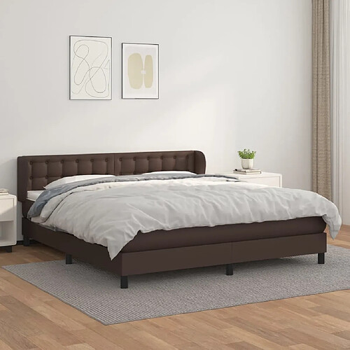 vidaXL Sommier à lattes de lit avec matelas Marron 160x200 cm