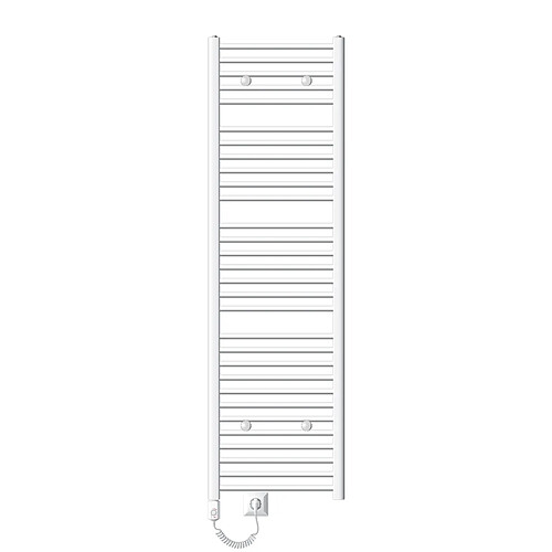 LuxeBath Radiateur électrique pour salle de bains Sahara 500x1800 mm Blanc Raccord latéral droit & thermoplongeur 900W