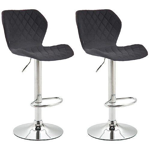 Non Lot de 2 tabourets de bar liège tissu chrome