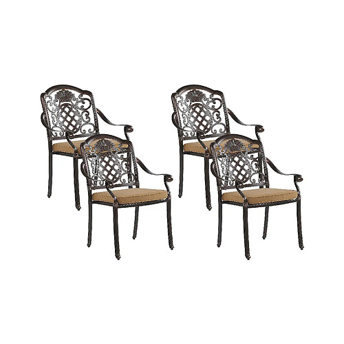 Beliani Lot de 4 chaises Métal Marron foncé SALENTO