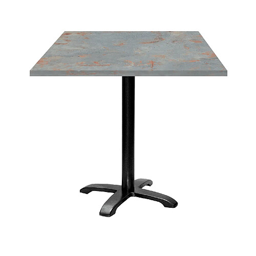 Restootab Table 70x70cm - modèle Bazila gris rouille