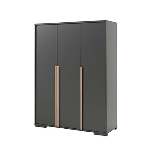 Mes Armoire 3 portes anthracite et naturel - BILLY