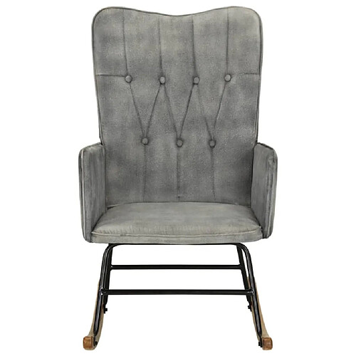 Maison Chic Chaise à bascule | Fauteuil Relax, design moderne gris vintage toile -GKD65389