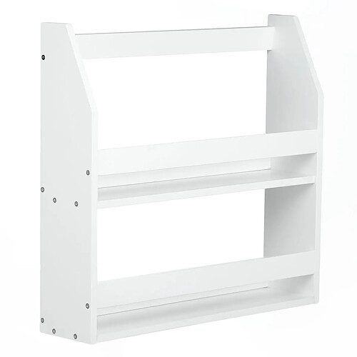 Homestyle4U Etagère murale suspendue en bois Blanc 64x60x16cm