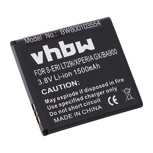 vhbw Batterie remplacement pour Sony BA900 pour smartphone (1500mAh, 3,8V, Li-ion)