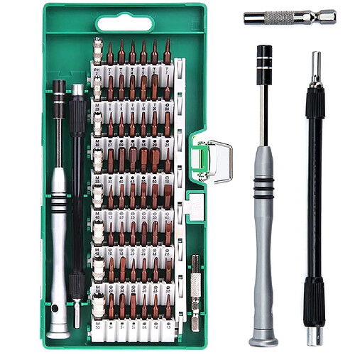 Wewoo Kit d'outils de réparation d'embout de tournevis de précision en acier à outils S2 de 60 1 S2 Vert