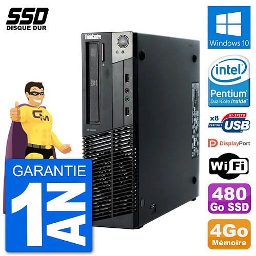 PC Lenovo ThinkCentre M92p SFF Intel G630 RAM 4Go SSD 480Go Windows 10 Wifi · Occasion