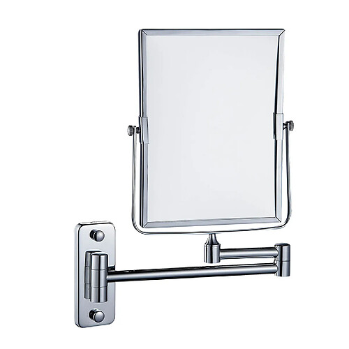 Universal Montage mural salle de bains miroir pliant espace aluminium miroir rétractable double face 3x loupe miroir de rasage | miroir de bain