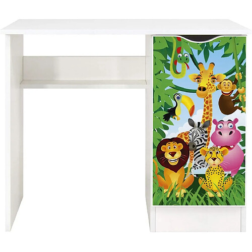 Leomark Bureau blanc avec étagère ROMA - Animaux