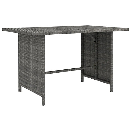 vidaXL Table à dîner de jardin Gris 110x70x65 cm Résine tressée