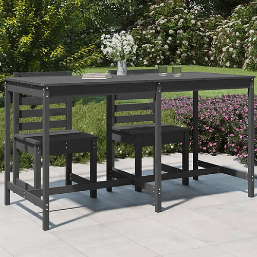 vidaXL Table de jardin gris 203,5x90x110 cm bois massif de pin