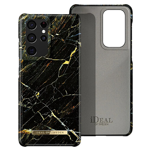 iDeal of Sweden Coque pour Samsung S21 Ultra Marbré Luxe fine Port Laurent Marble Noir / Or