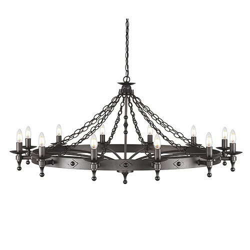 Elstead Lighting Lustre suspendu à 12 ampoules - Noir graphite