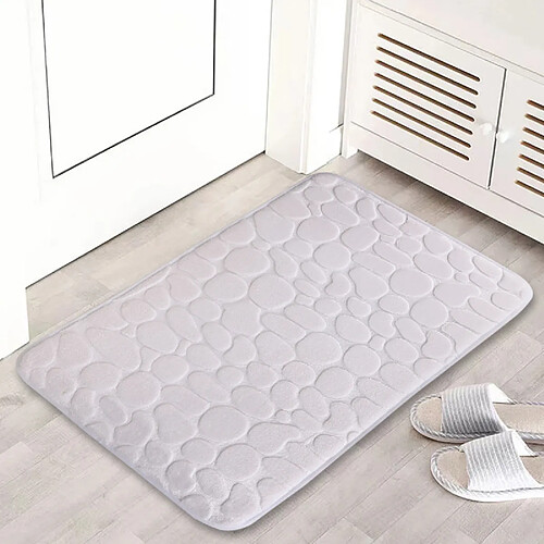 LUUCOZK Tapis de bain antidérapants absorbants à séchage rapide, tapis de décoration de salle de bain, gris clair-50x80cm