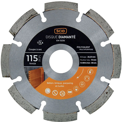 Disque diamanté polyvalent SCID Ø115mm