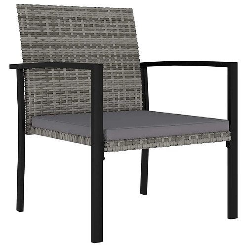 Maison Chic Lot de 2 Chaises de salle à manger de jardin - Fauteuil d'extérieur Résine tressée Gris -MN99838