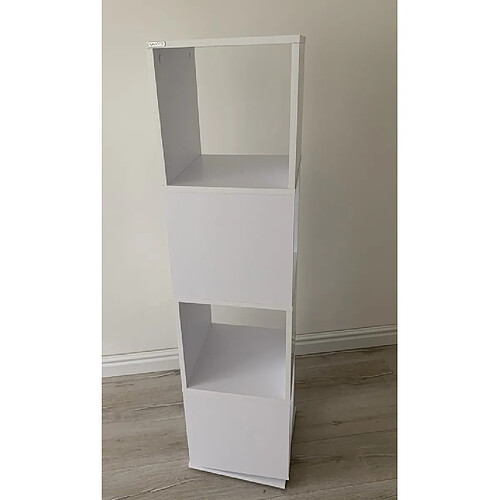 Mpc Colonne étagère rotative en blanc