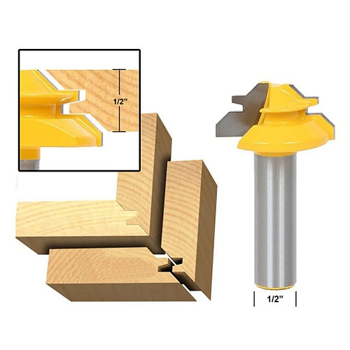 Wewoo Outil 1/2 x 1-3 / 8 Queue Menuiserie 45 Degrés Engagement Tenon Lame À Angle Droit Accessoires Couteau Outils À Bois