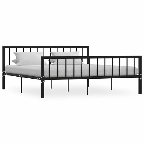 Maison Chic Lit adulte - Lit simple Cadre de lit,Structure du lit Contemporain Noir Métal 180 x 200 cm -MN91443