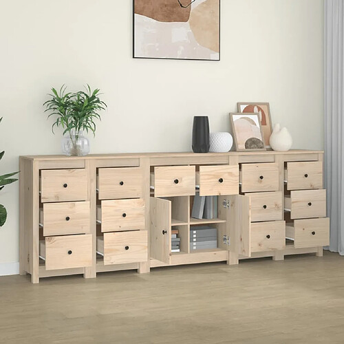 Maison Chic Buffet,Meuble de Rangement,commode pour salon,Cuisine 230x35x80 cm Bois massif de pin -MN42774