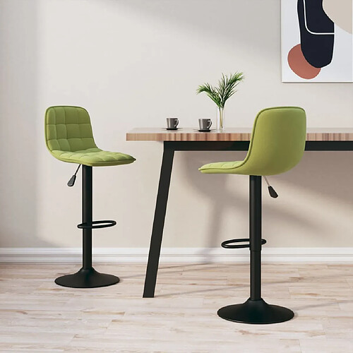 vidaXL Tabourets de bar lot de 2 vert clair velours