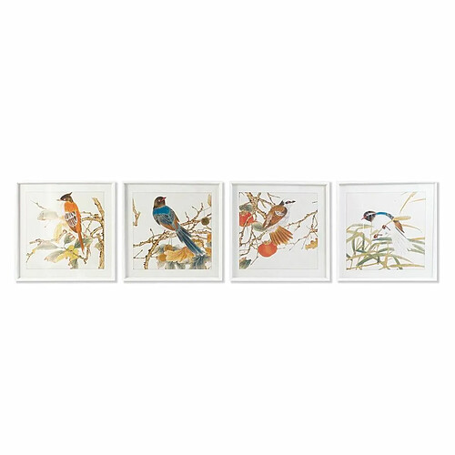 Cadre DKD Home Decor Oiseau (60 x 2,5 x 60 cm) (4 Unités)