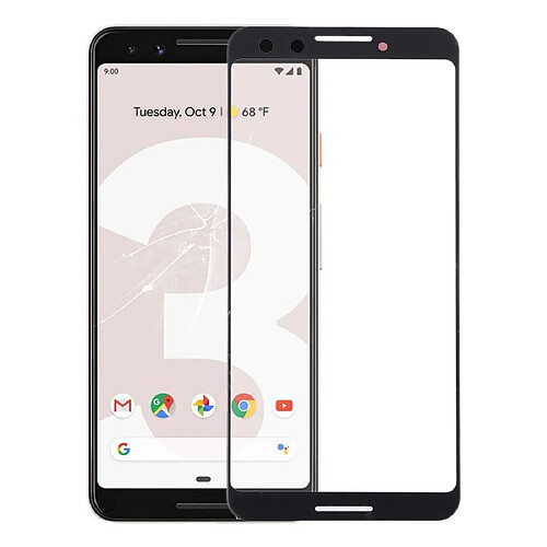 Wewoo Lentille en verre pour écran avant Google Pixel 3 noir