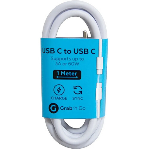 Partel Câble de Charge et Transfert de Donnée USB-C Vers USB-C 3A 1M Blanc