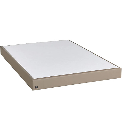 Ebac Sommier tapissier Primo - 160x200 - Taupe - 10 lattes bois - Hauteur 15 cm