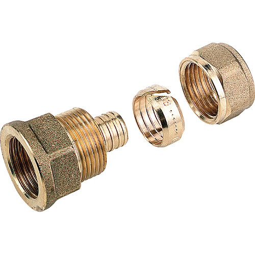 raccord union à compression - 9402 - droit - femelle - diamètre 12 vers 15 x 21 - pour tube per ou pb - comap 9402104