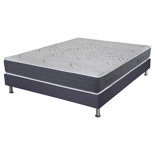 Ebac Matelas mousse + Sommier Omega Volcan 160x200 Majorca - H. 23 cm - Soutien ferme