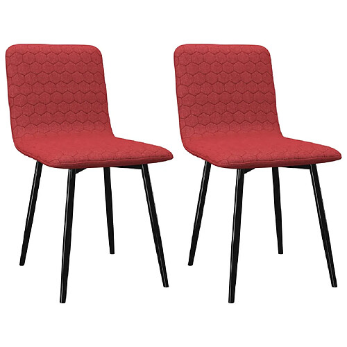 Decoshop26 Lot de 2 chaises de salle à manger cuisine design moderne tissu bordeaux CDS020294