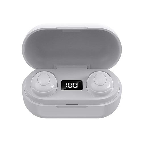 Chrono Écouteurs sans fil, écouteurs intra-auriculaires Bluetooth 5.0, micros intégrés étanches IPX6 pour des appels clairs(Blanc)