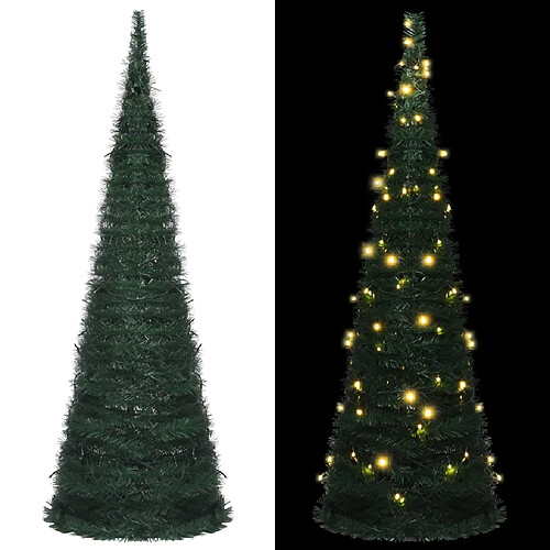 vidaXL Sapin de Noël artificiel pré-éclairé avec guirlandes vert 180cm