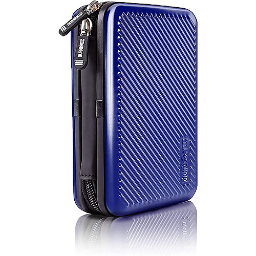 Duronic HDC3 BE étui de protection rigide pour disque dur, GPS, batterie portable, liseuse | housse pour disques durs externes | bleu | Aluminium antichoc | Léger et compact | 11 x 16 cm