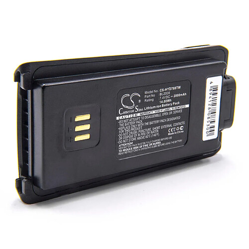 vhbw Li-Ion batterie 2000mAh (7.4V) pour radio talkie-walkie HYT PD706U-1, PD706U-2, PD706V-1, PD70X, PD70XG, PD780, PD780G, PD782G-U1